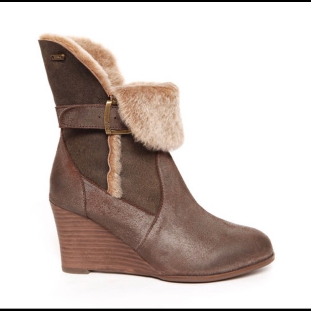 EMU Australia Anakie Wedge Brown Booties